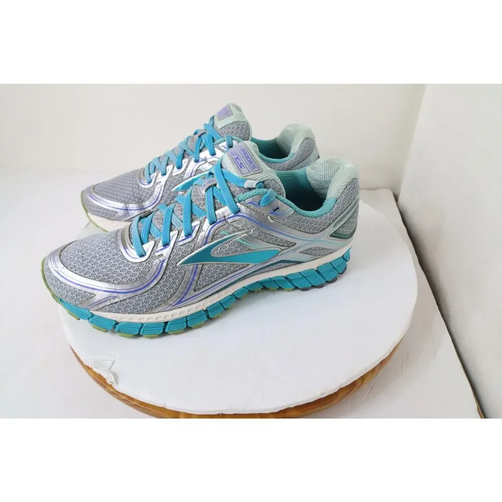 Brooks Womens Adrenaline GTS 16 Running Shoes Gray 1202031B170 Stripe Mesh 10 B - Picture 3 of 9